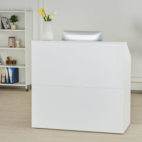 Reception Desk 46 Inch Rectangular Front Counter Table Office Reception