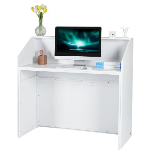 Reception Desk 46 Inch Rectangular Front Counter Table Office Reception