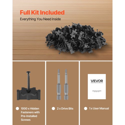 1000PCS Hidden Deck Fasteners for Composite Decking Board Universal