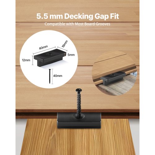 500PCS Hidden Deck Fasteners for Composite Decking Board Universal