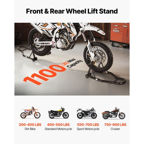 Motorcycle Stand Lift 1100lbs Capacity Front Rear Combo Stand Lift Front