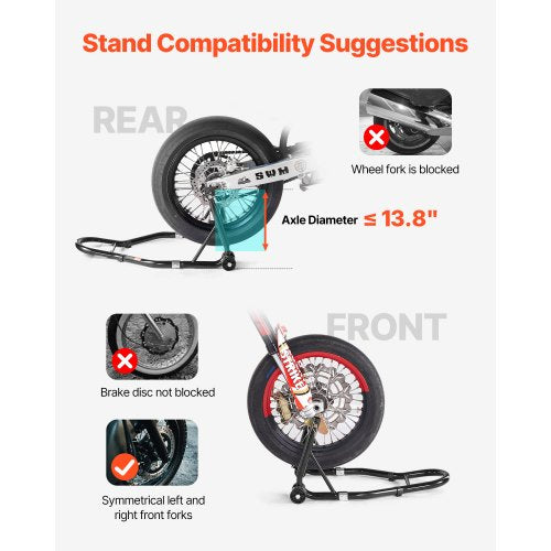 Motorcycle Stand Lift 1100lbs Capacity Front Rear Combo Stand Lift Front