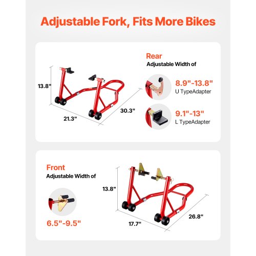 Motorcycle Stand Lift 850lbs Capacity Front Rear Combo Stand Lift Front