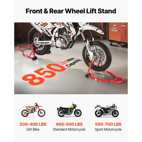 Motorcycle Stand Lift 850lbs Capacity Front Rear Combo Stand Lift Front