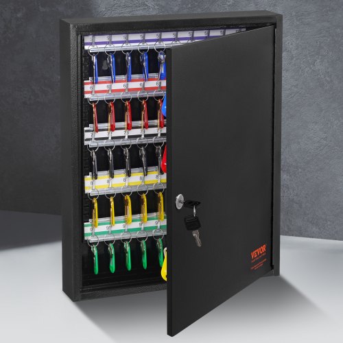 100Key Cabinet Key Lock Box with Adjustable Racks Security Key Storage