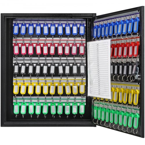 100Key Cabinet Key Lock Box with Adjustable Racks Security Key Storage