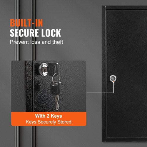 200Key Cabinet Key Lock Box with Adjustable Racks Security Key Storage