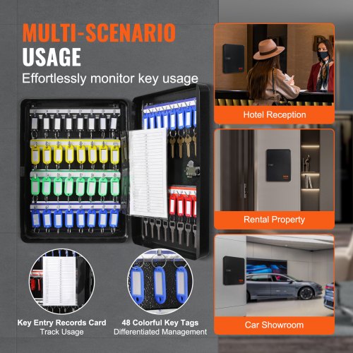 48Key Cabinet Key Safe with Combination Key Lock Digital Security