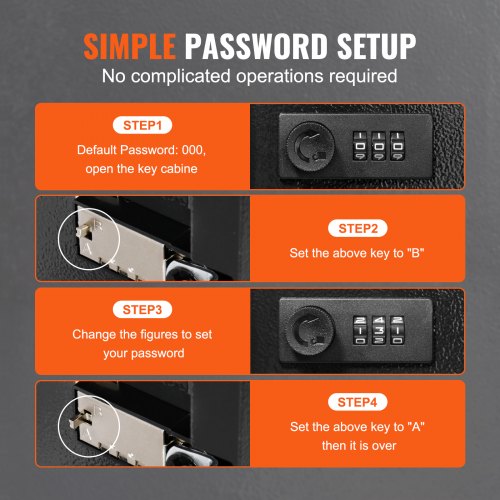 48Key Cabinet Key Safe with Combination Key Lock Digital Security