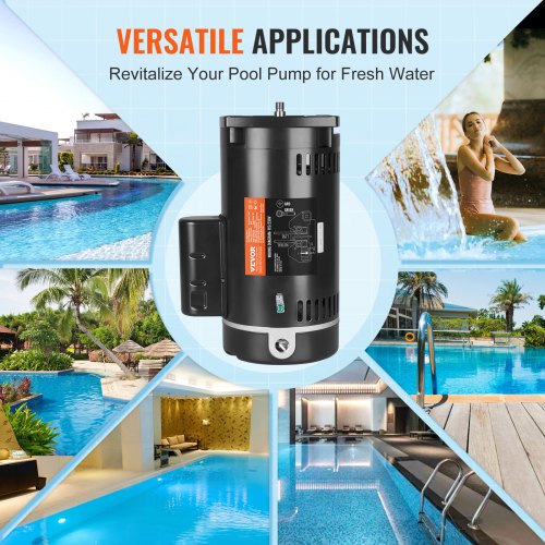 1 HP Pool Pump Motor 56Y Frame 115V 9 Amps / 230V 4.5 Amps 3450RPM 60Hz