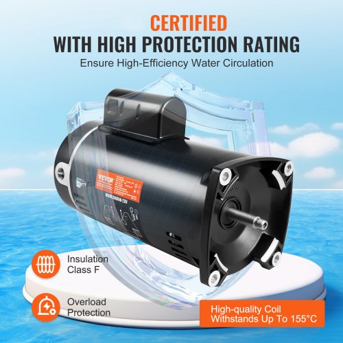 2 HP Pool Pump Motor 56Y Frame 230V 7.8 Amps 3450 RPM 60Hz 13 Service