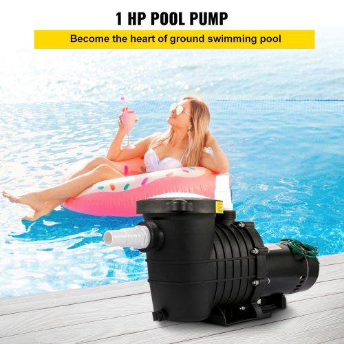 1HP Swimming Pool Pump Dual Voltage 110V220V Circulates 5544GPH for Efficient