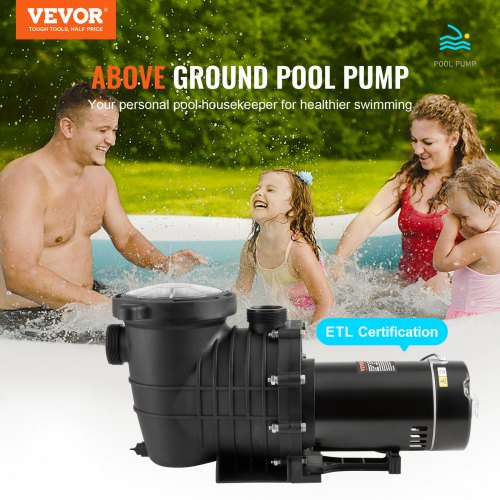 Above Ground Pool Pump 1HP 80 GPM Max Flow Single Speed Swimming Pool