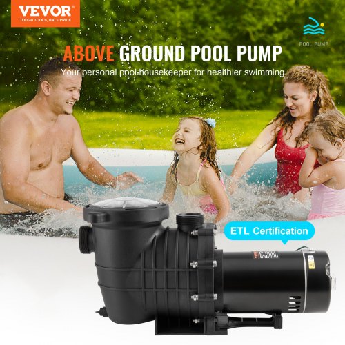 Above Ground Pool Pump 2 HP 110 GPM Max Flow Single Speed Swimming Pool