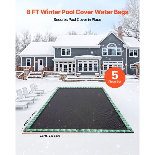 Pool Cover Water Bags 5 Packs 8 Ft Double Chamber Pool Cover Water Tubes