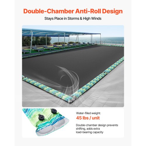 Pool Cover Water Bags 5 Packs 8 Ft Double Chamber Pool Cover Water Tubes