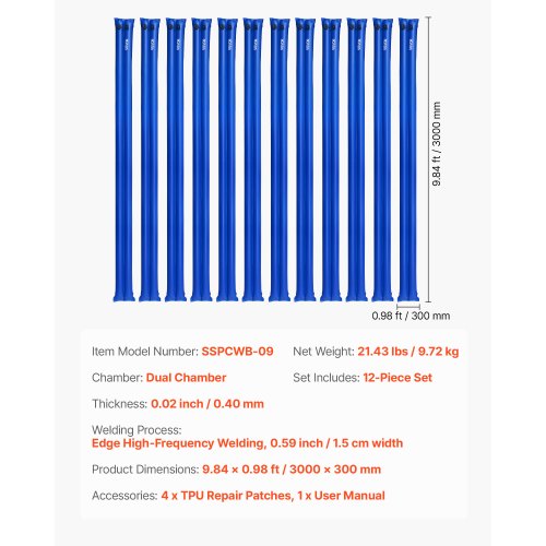 Pool Cover Water Bags 12 Packs 10 Ft Double Chamber Pool Cover Water