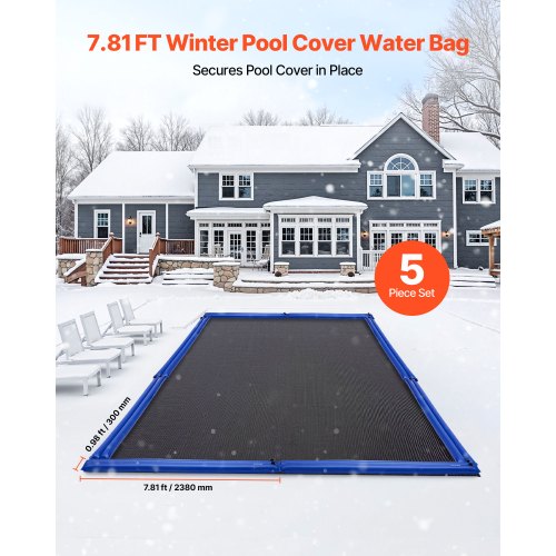 Pool Cover Water Bags 5 Packs 8 Ft Double Chamber Pool Cover Water Tubes 1