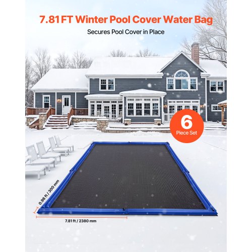 Pool Cover Water Bags 6 Packs 8 Ft Double Chamber Pool Cover Water Tubes