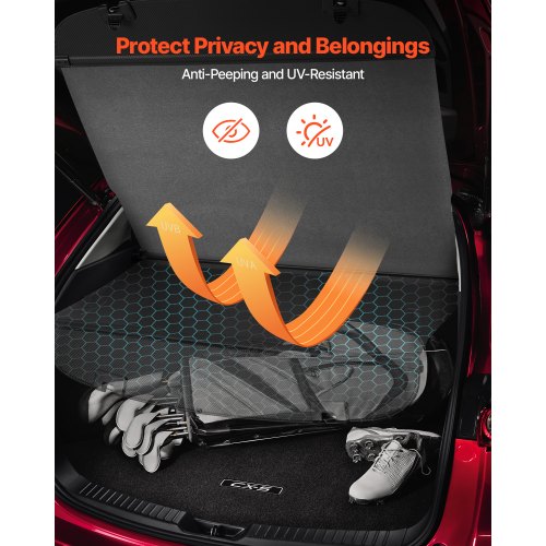 Retractable Cargo Cover Upgraded Carbon Fiber Texture Trunk Cover