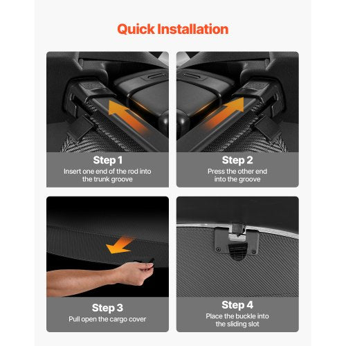 Retractable Cargo Cover Upgraded Carbon Fiber Texture Trunk Cover