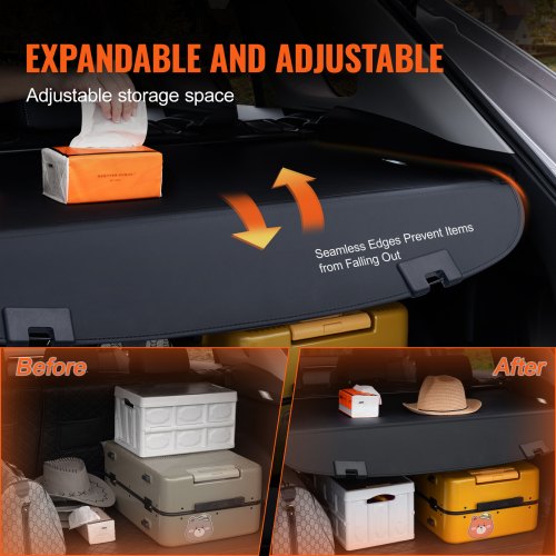 Retractable Cargo Cover for Mazda Upgraded Waterproof Trunk Cover Security