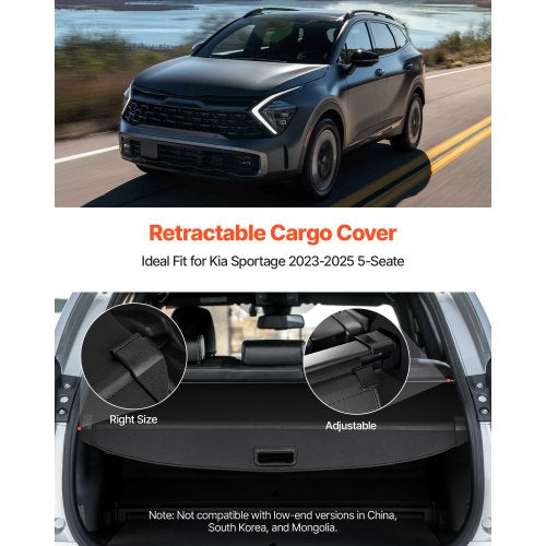 Retractable Cargo Cover Premium Leather Texture Trunk Cover AntiPeeping