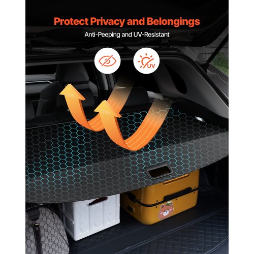 Retractable Cargo Cover Premium Leather Texture Trunk Cover AntiPeeping