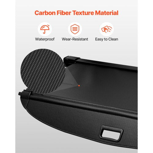 Retractable Cargo Cover Upgraded Carbon Fiber Texture Trunk Cover 1