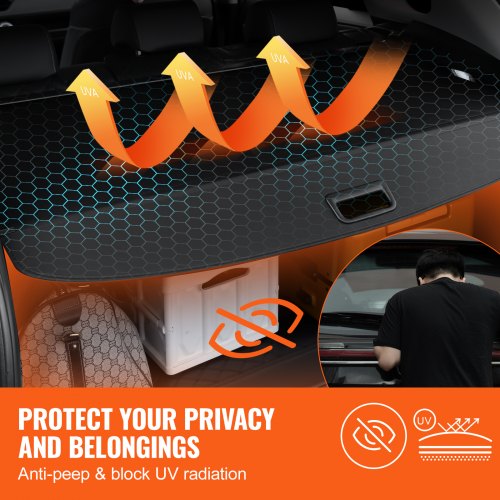 Retractable Cargo Cover for Toyota Upgraded Waterproof Trunk Cover Security