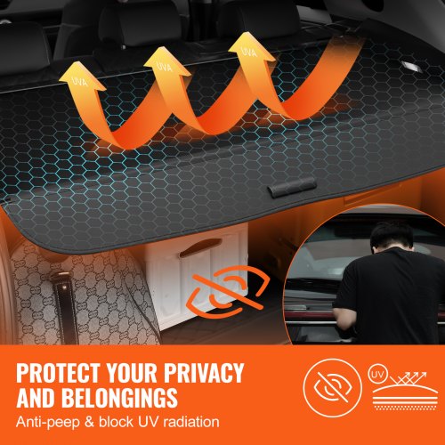 Retractable Cargo Cover for Honda Upgraded Waterproof Trunk Cover Security