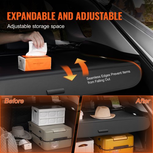 Retractable Cargo Cover for Honda Upgraded Waterproof Trunk Cover Security