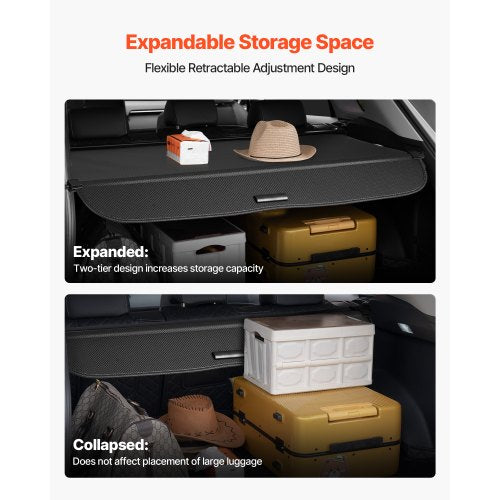 Retractable Cargo Cover Upgraded Carbon Fiber Texture Trunk Cover 2