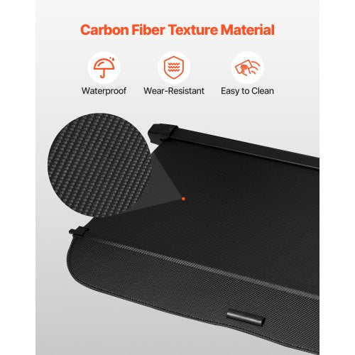 Retractable Cargo Cover Upgraded Carbon Fiber Texture Trunk Cover 2