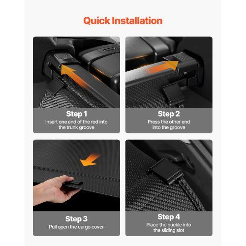 Retractable Cargo Cover Upgraded Carbon Fiber Texture Trunk Cover 2