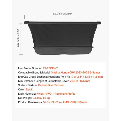 Retractable Cargo Cover Upgraded Carbon Fiber Texture Trunk Cover 2