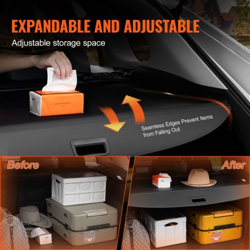Retractable Cargo Cover for Chevrolet Waterproof Trunk Cover Security