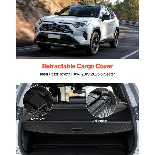 Retractable Cargo Cover Upgraded Carbon Fiber Texture Trunk Cover