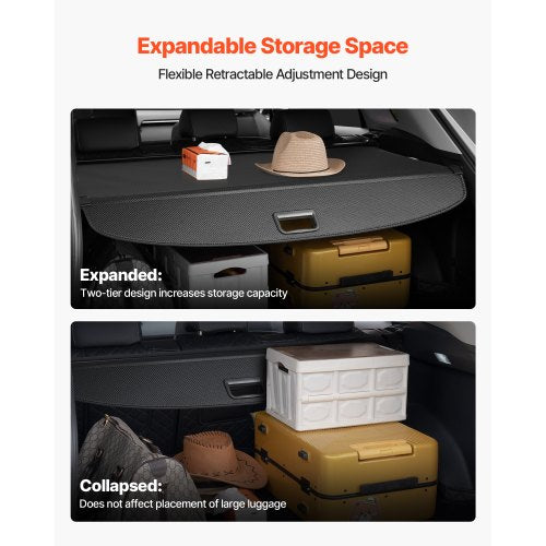 Retractable Cargo Cover Upgraded Carbon Fiber Texture Trunk Cover