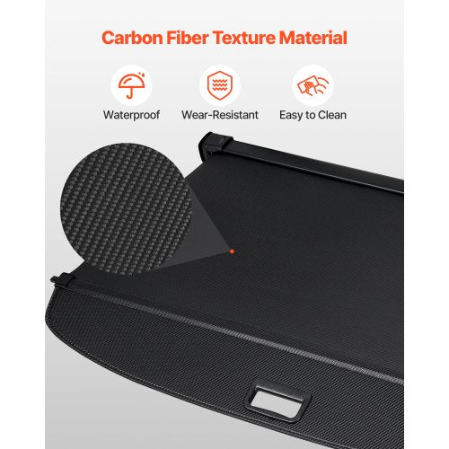 Retractable Cargo Cover Upgraded Carbon Fiber Texture Trunk Cover