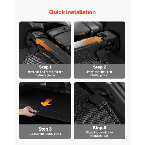 Retractable Cargo Cover Upgraded Carbon Fiber Texture Trunk Cover