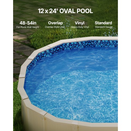 12 x 24 ft Oval Pool Liner Overlap Style Above Ground Pool Liners
