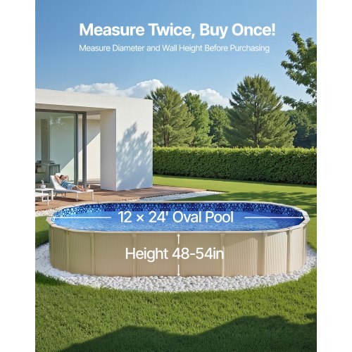 12 x 24 ft Oval Pool Liner Overlap Style Above Ground Pool Liners