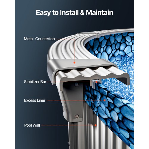 12 x 24 ft Oval Pool Liner Overlap Style Above Ground Pool Liners