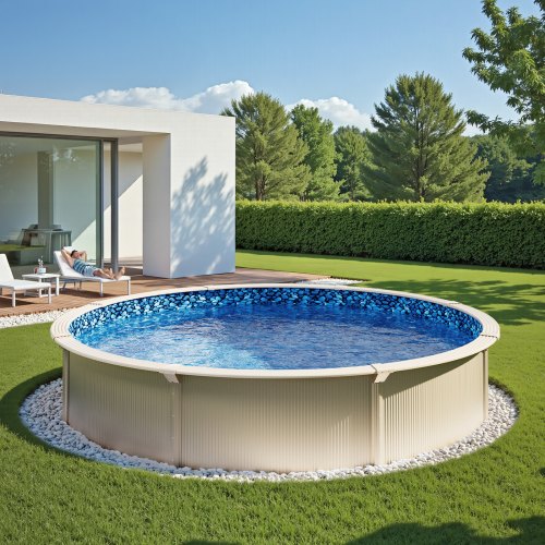 8ft Round Above Ground Pool Liner Overlap Pool Liners Standard Gauge