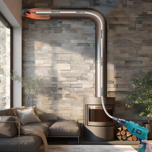 23 Feet Chimney Sweep Kit w 7 Reinforced Nylon Flexible Rods Ergonomic