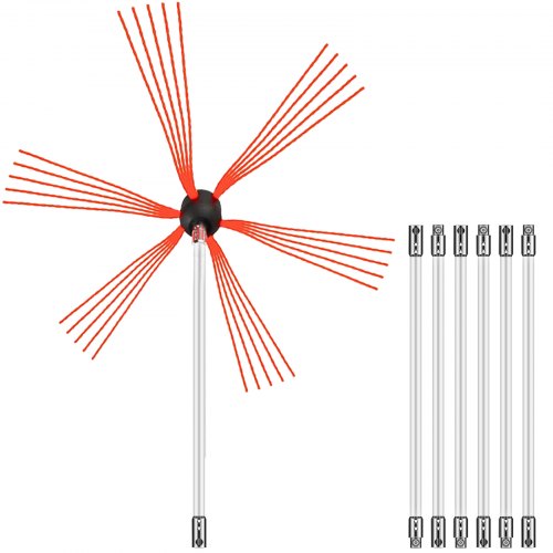 Chimney Sweep Kit 23FT Length Chimney Brush Kit with 7 Nylon Flexible Rods