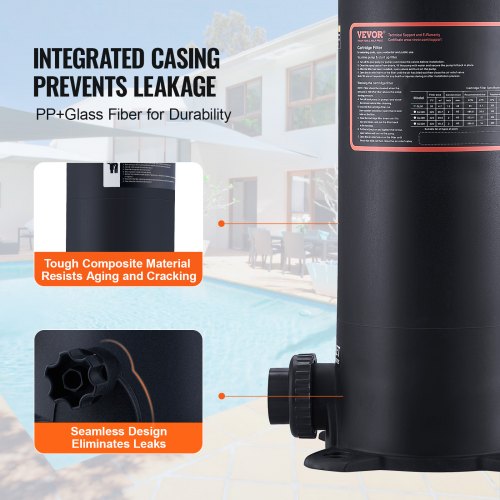 Cartridge Pool Filter 50Sq Ft Filter Area Inground Pool Filter Above