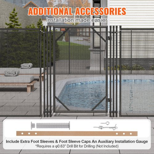 Pool Fence Gate 4 x 2.5 Ft Easy DIY Installation Inground Pool Gate Pool
