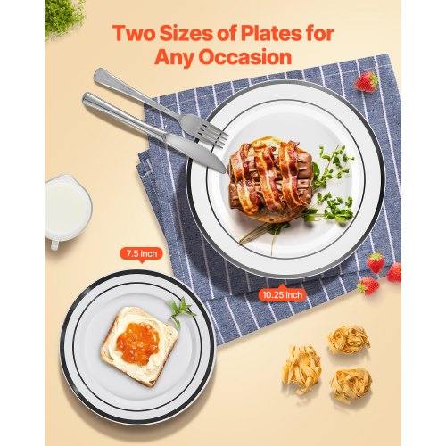 Plastic Disposable Plates 350 Pcs Plastic Dinnerware Set Include 50 Dinner